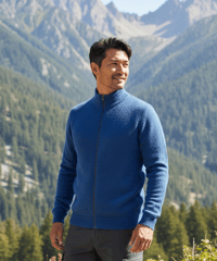 10/初旬発送予定　日本製　メリノウール100％ 超薄手 梨地ストレッチZIP UP elalto HIKE（エルアルトハイク）DARK SKY