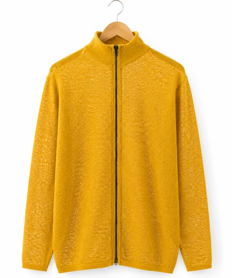 10/初旬発送予定　日本製　メリノウール100％ 超薄手 梨地ストレッチ ZIP UP elalto HIKE（エルアルトハイク）YAMABUKI