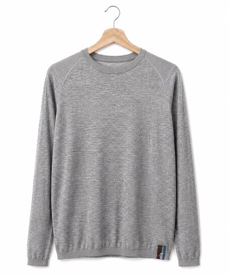 日本製　メリノウール100％ ショルダーガードニットＴ長袖 elalto HIKE（エルアルトハイク）ROCK