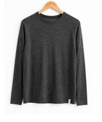 10月初旬発送予定　日本製　超ハイゲージカシミヤ100％ニットＴ長袖 elalto HIKE（エルアルトハイク）CHARCOAL GREY