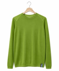 日本製　メリノウール100％ ショルダーガードニットＴ長袖 elalto HIKE（エルアルトハイク）FOREST