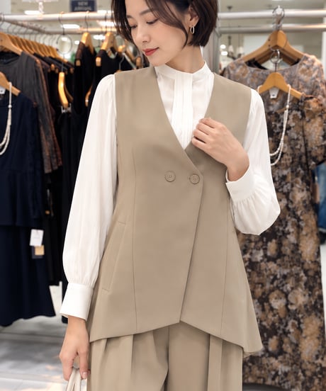 【CYAN tokyo】arm pleats georgette vest【604495】