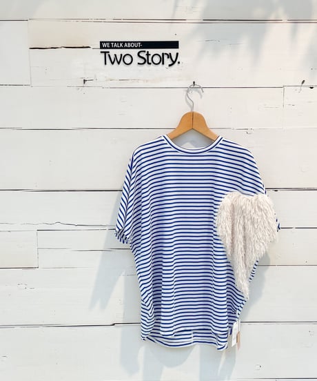【Margaux Vintage】 HEART FRINGE BORDER T-SHIRT【MHP CT-001】