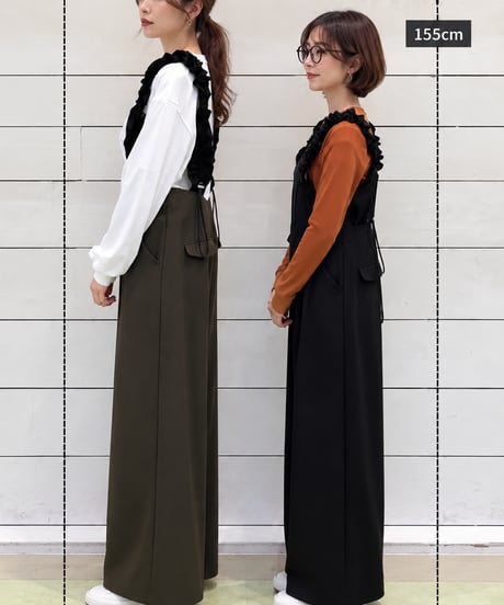 【LUGIVA TOKYO】ドロストフリルサロペット【302725】