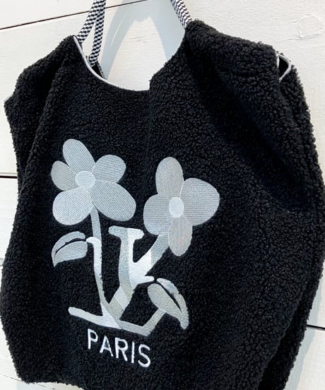 【Account PARIS】 FLOWER  PARIS FLUFFY TOTE BAG【22-4358G】