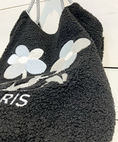 【Account PARIS】 FLOWER  PARIS FLUFFY TOTE BAG【22-4358G】