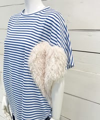 【Margaux Vintage】 HEART FRINGE BORDER T-SHIRT【MHP CT-001】
