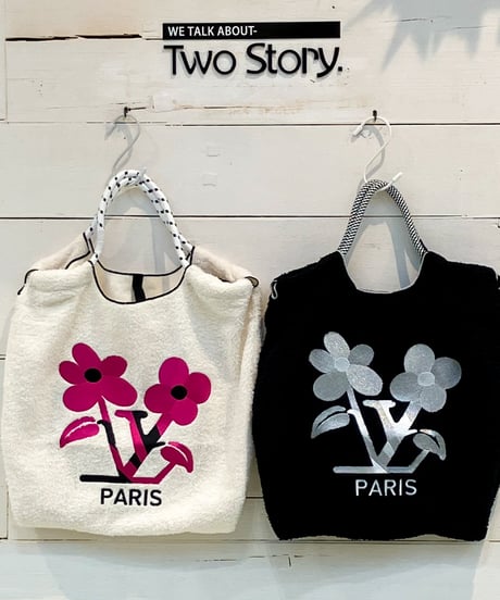 【Account PARIS】 FLOWER  PARIS FLUFFY TOTE BAG【22-4358G】