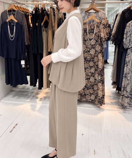 【CYAN tokyo】arm pleats georgette vest【604495】