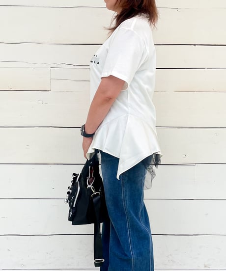 【Account PARIS】  NO5 SCARF-HEM T-SHIRT【22-4406T】