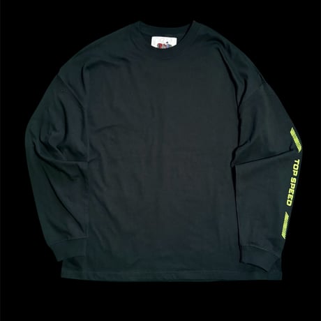 Pit crew 09 Long-sleeve T-shirt Black　（Oversize）