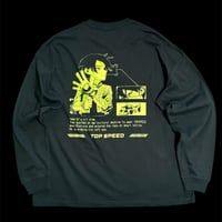 Pit crew 09 Long-sleeve T-shirt Black　（Oversize）
