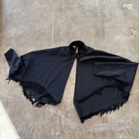 vintage フリンジ付き デザイン ポンチョ