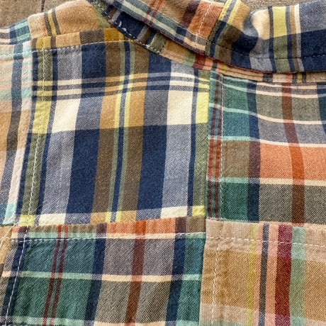 90s- ORVIS パッチワーク ボタンダウン 長袖 シャツ