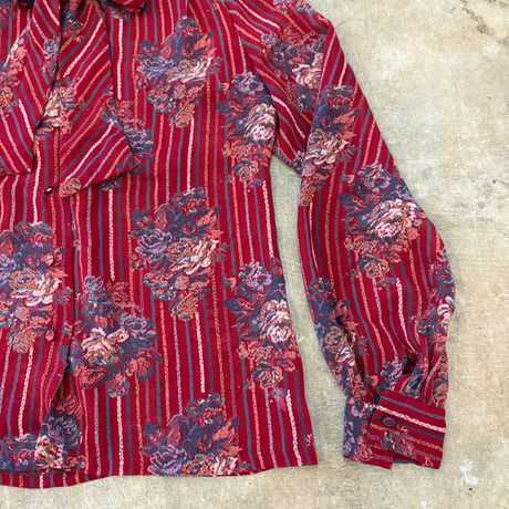 vintage フランスmade シースルー リボン付き ブラウス