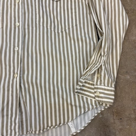80s USA製 Eddie Bauer ストライプ 長袖 シャツ