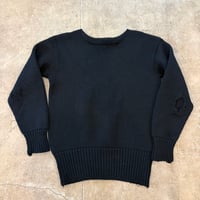 40s- vintage 無地 ブラック ウール レタード ニット