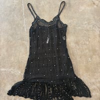 90s- 鍵網 ビーズ装飾 キャミ ワンピース