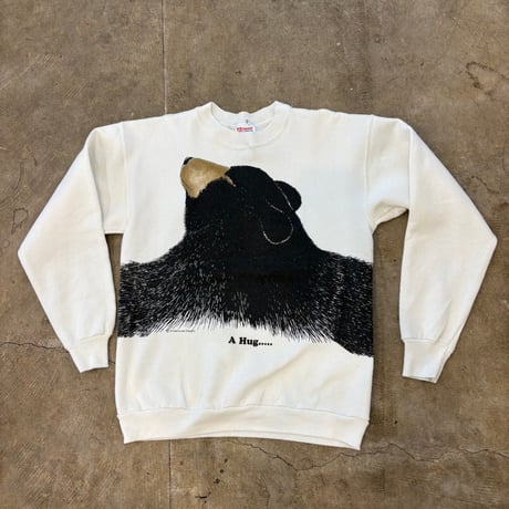 90s Hanes ハグベア 両面プリント スウェット