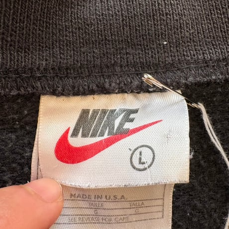 90a nike センタースウォッシュ 筆記体ロゴ 刺繍 スウェット