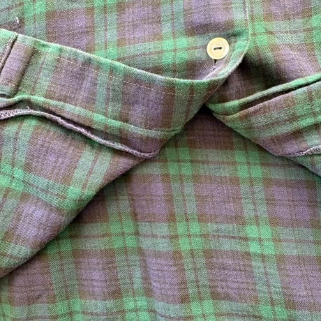 60s- スイス製 Chrisian Dior ブランドロゴ刺繍 チェックシャツ