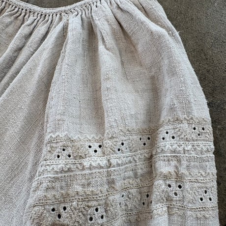 1910-30s antique ウクライナ 刺繍 リネン ワンピース