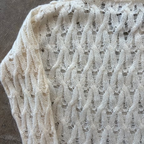 90s EXPRESS TRICOT モヘア シースルー デザイン セーター