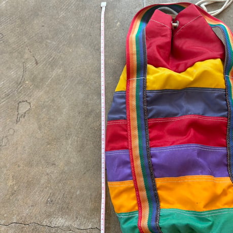 vintage カラフル レインボーカラー プール ナイロンBAG
