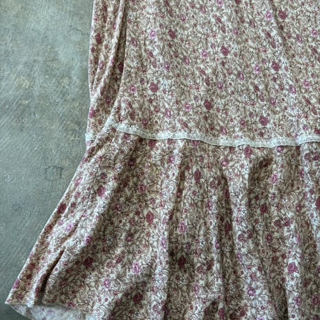 90s USA製  花柄 レース ロング丈 ワンピース