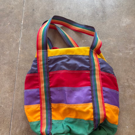 vintage カラフル レインボーカラー プール ナイロンBAG