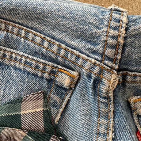 90s Levis 501 パッチワーク デニム パンツ