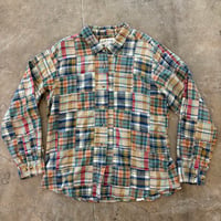 90s- ORVIS パッチワーク ボタンダウン 長袖 シャツ