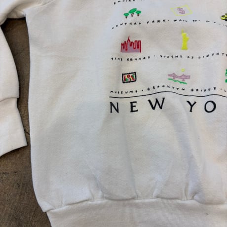 90s Fruit of the Loom NY プリント スウェット