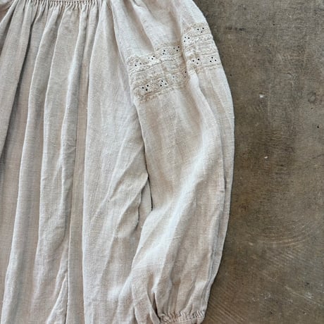 1910-30s antique ウクライナ 刺繍 リネン ワンピース