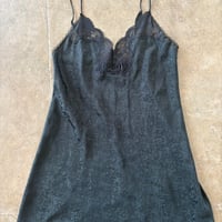 vintage ランジェリー 同色花総柄 レース キャミワンピ
