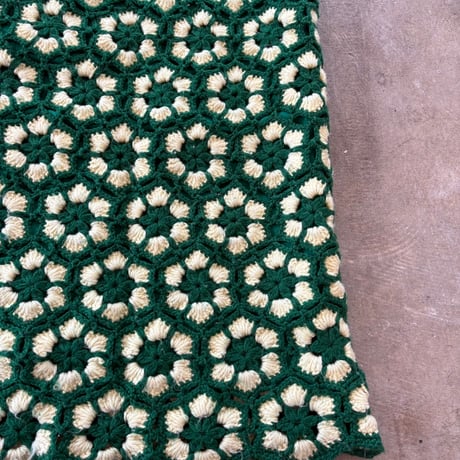 vintage グラニー ニット お花モチーフ タイト ロング スカート
