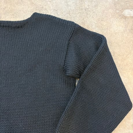40s- vintage 無地 ブラック ウール レタード ニット