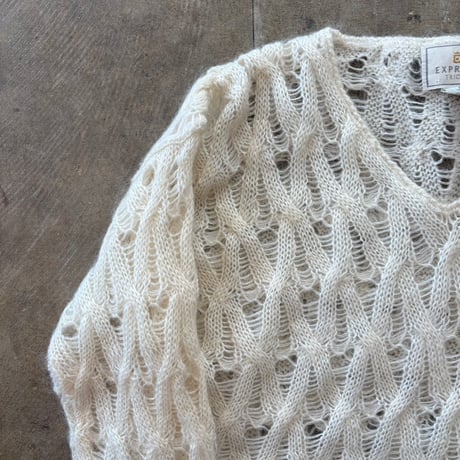 90s EXPRESS TRICOT モヘア シースルー デザイン セーター