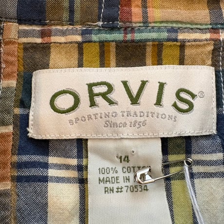 90s- ORVIS パッチワーク ボタンダウン 長袖 シャツ