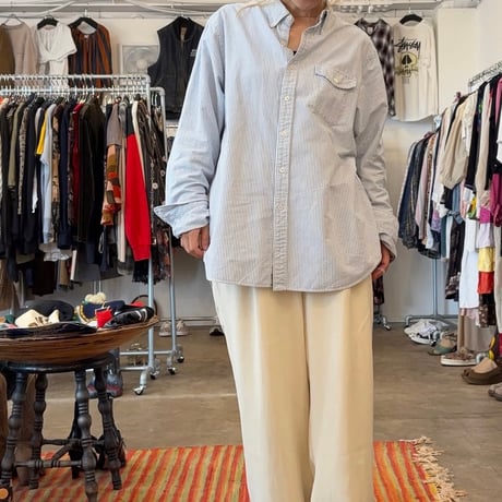 シルク タック入り スラックス パンツ