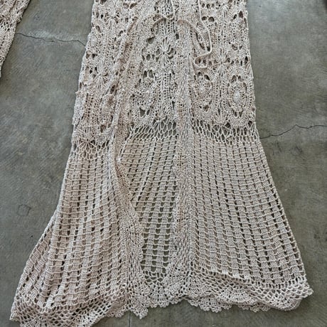 VINTAGE お花モチーフ 鍵あみ ガウン