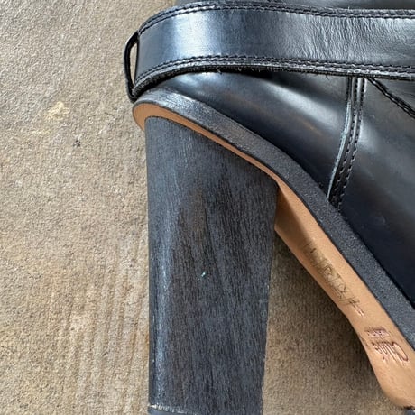 Chloe ITALY製 ダブルジップ ベルト付き レザー ショート ブーツ