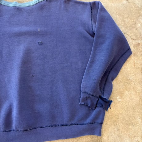 60s RUSSELL vintage 前V ナス紺 フェイド スウェット