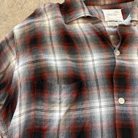 50s- PENNEY'S TOWNCRAFT オンブレーチェック レーヨン シャツ