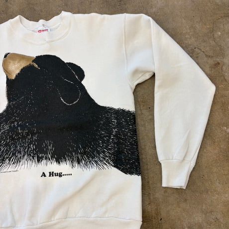 90s Hanes ハグベア 両面プリント スウェット