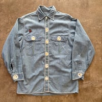 vintage レア シンプルデザイン シャンブレー 長袖シャツ