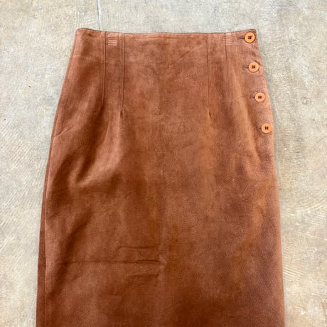 USA製 vintage Talbots ブラウン レザー ロング  スカート