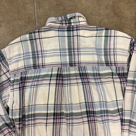 80s Eddie Bauer コットン チェック 長袖 シャツ