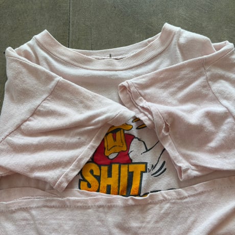VINTAGE パステルカラー ユニークキャラ プリントTEE