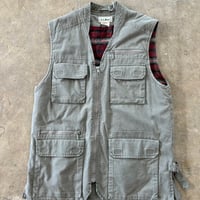 90s L.L BEAN チェック キルティング サファリ ハンティング ベスト